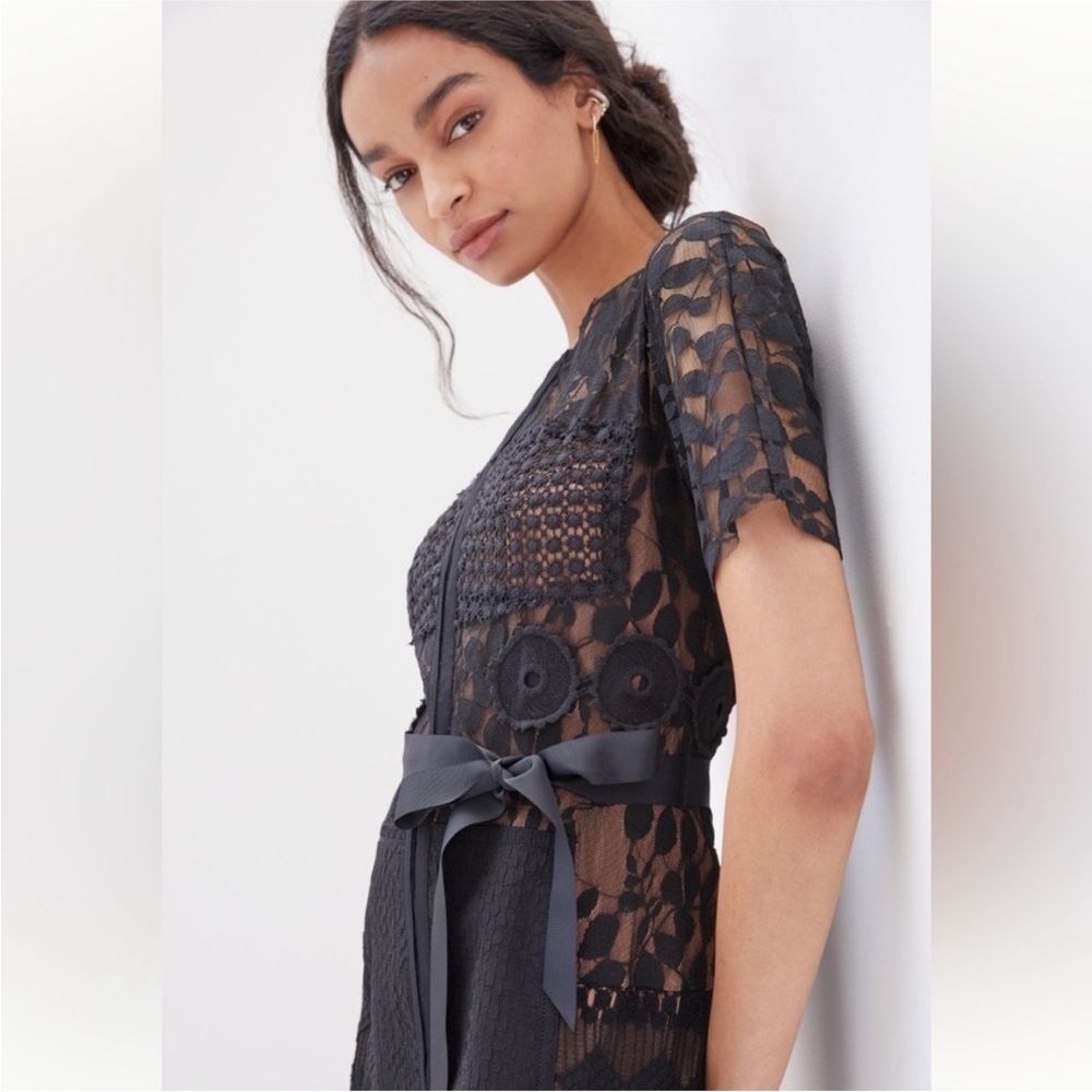 Byron Lars Anthropologie Black Lace Carissima Sheath Dress - Picture 2 of 8